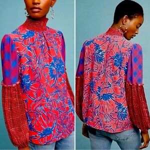 Anthropologie bl-nk bl^nk London Vivant Peasant Blouse Large